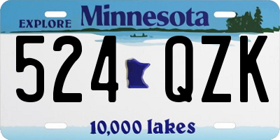 MN license plate 524QZK