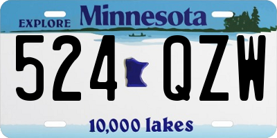 MN license plate 524QZW