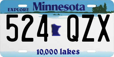 MN license plate 524QZX