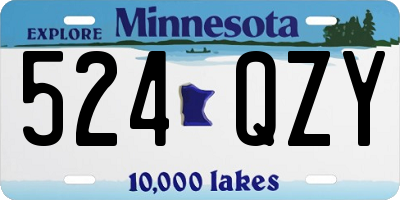 MN license plate 524QZY