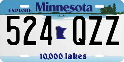 MN license plate 524QZZ