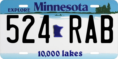MN license plate 524RAB