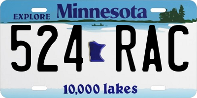 MN license plate 524RAC