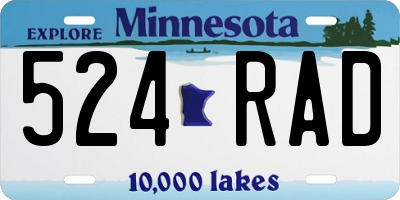 MN license plate 524RAD