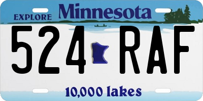 MN license plate 524RAF