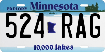 MN license plate 524RAG