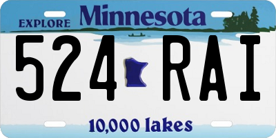 MN license plate 524RAI