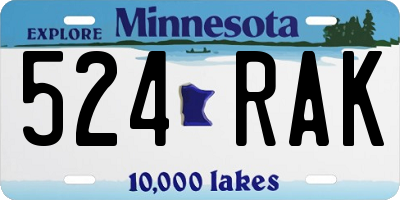 MN license plate 524RAK