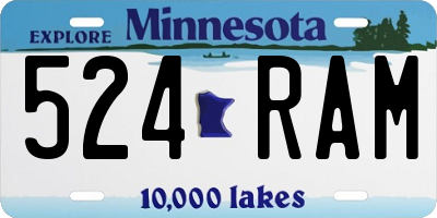 MN license plate 524RAM