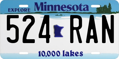 MN license plate 524RAN