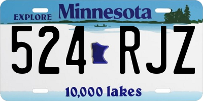 MN license plate 524RJZ