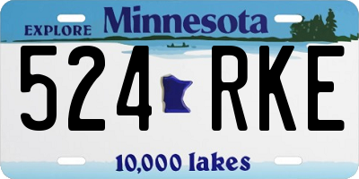MN license plate 524RKE