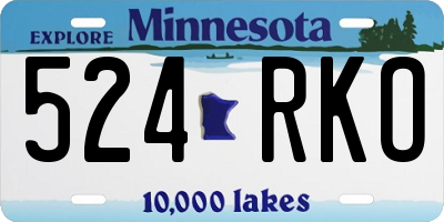 MN license plate 524RKO