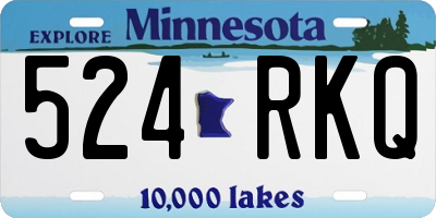 MN license plate 524RKQ