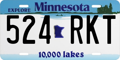 MN license plate 524RKT