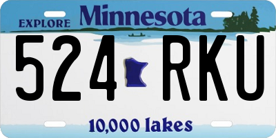 MN license plate 524RKU