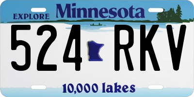 MN license plate 524RKV