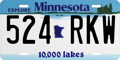 MN license plate 524RKW