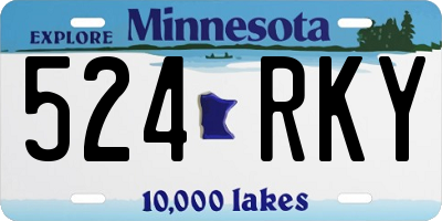 MN license plate 524RKY