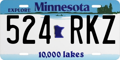 MN license plate 524RKZ