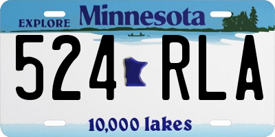 MN license plate 524RLA
