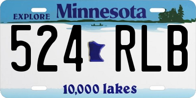 MN license plate 524RLB