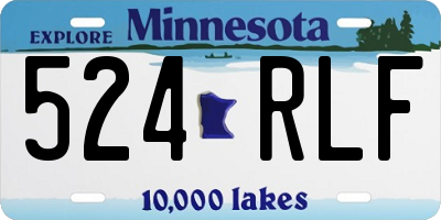 MN license plate 524RLF