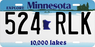 MN license plate 524RLK
