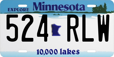 MN license plate 524RLW
