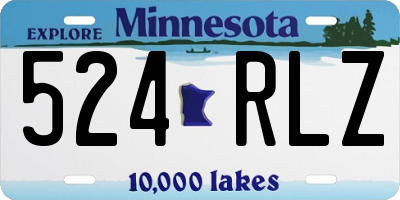 MN license plate 524RLZ