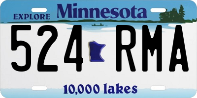 MN license plate 524RMA