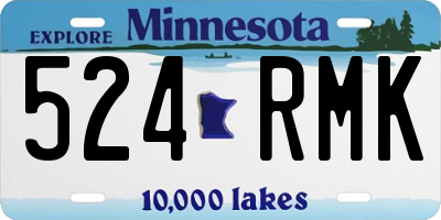 MN license plate 524RMK