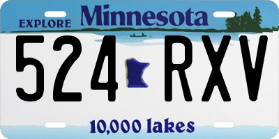MN license plate 524RXV