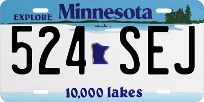 MN license plate 524SEJ