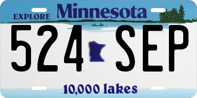 MN license plate 524SEP