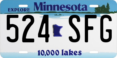 MN license plate 524SFG