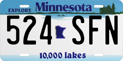 MN license plate 524SFN