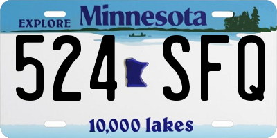 MN license plate 524SFQ