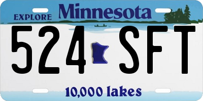MN license plate 524SFT