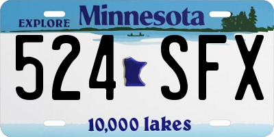 MN license plate 524SFX