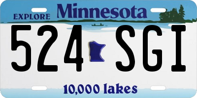 MN license plate 524SGI