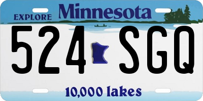 MN license plate 524SGQ