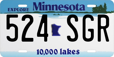 MN license plate 524SGR