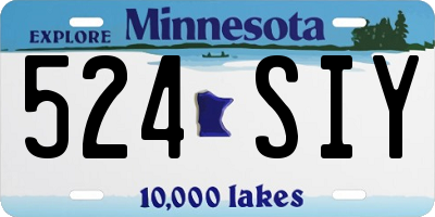 MN license plate 524SIY