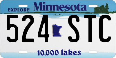 MN license plate 524STC
