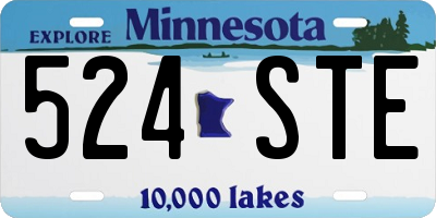 MN license plate 524STE
