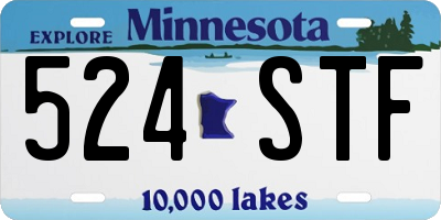 MN license plate 524STF
