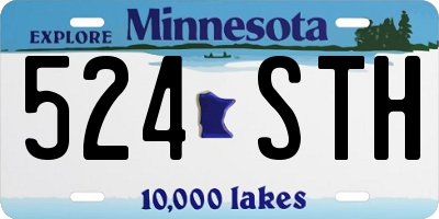 MN license plate 524STH