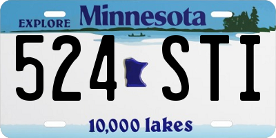 MN license plate 524STI