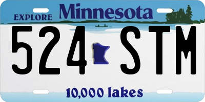 MN license plate 524STM